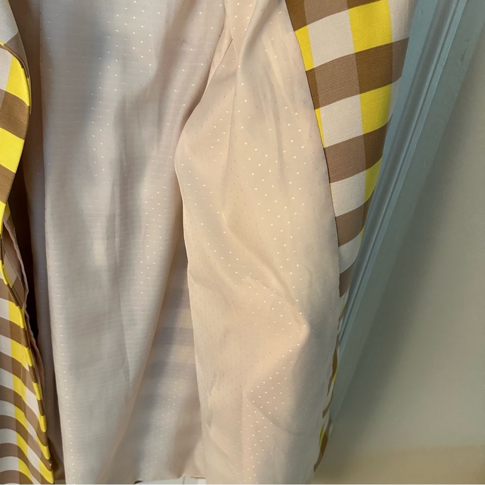 Anthropologie Maeve Yellow and Brown Gingham Coat - Picture 4 of 9
